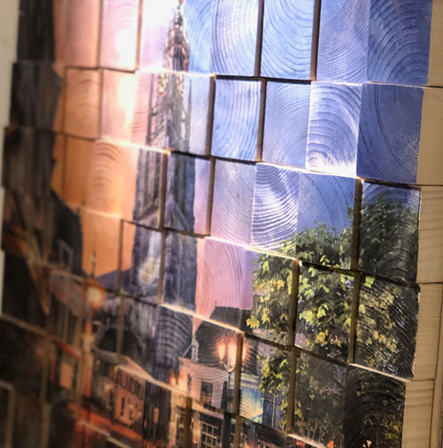 De grote Kerk van Breda op kopse kantjes Close-up